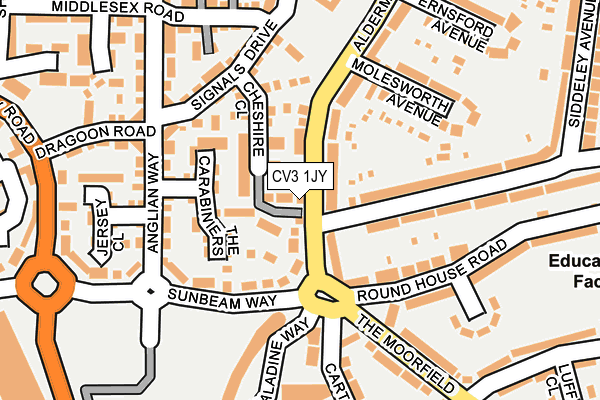 CV3 1JY map - OS OpenMap – Local (Ordnance Survey) CV3 1JY map - OS OpenMap – Local (Ordnance Survey)