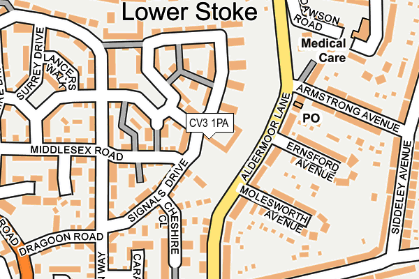 CV3 1PA map - OS OpenMap – Local (Ordnance Survey) CV3 1PA map - OS OpenMap – Local (Ordnance Survey)