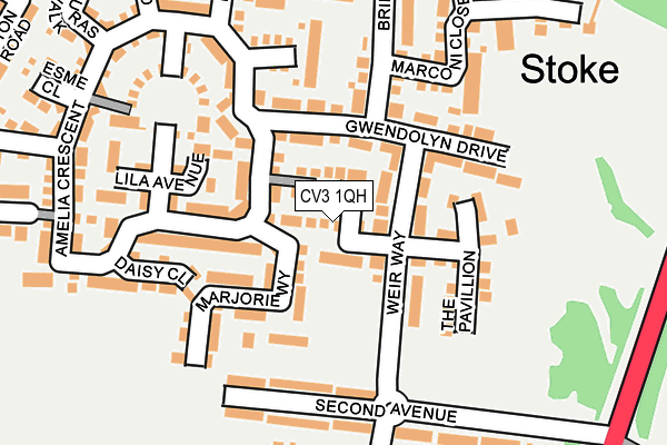 CV3 1QH map - OS OpenMap – Local (Ordnance Survey) CV3 1QH map - OS OpenMap – Local (Ordnance Survey)