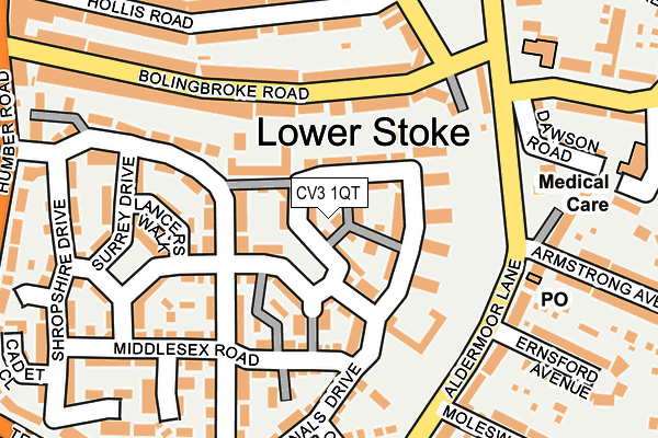 CV3 1QT map - OS OpenMap – Local (Ordnance Survey) CV3 1QT map - OS OpenMap – Local (Ordnance Survey)