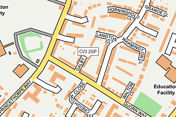 CV3 2GP map - OS OpenMap – Local (Ordnance Survey) CV3 2GP map - OS OpenMap – Local (Ordnance Survey)