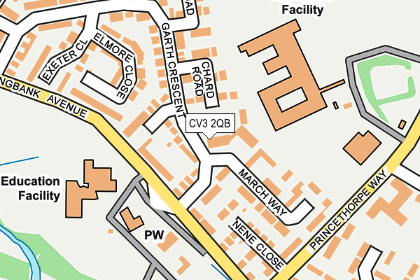 CV3 2QB map - OS OpenMap – Local (Ordnance Survey) CV3 2QB map - OS OpenMap – Local (Ordnance Survey)