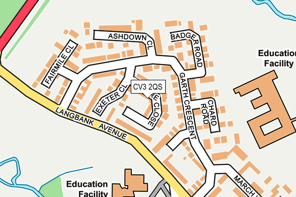 CV3 2QS map - OS OpenMap – Local (Ordnance Survey) CV3 2QS map - OS OpenMap – Local (Ordnance Survey)