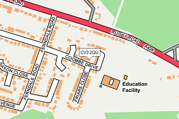 CV3 2QU map - OS OpenMap – Local (Ordnance Survey) CV3 2QU map - OS OpenMap – Local (Ordnance Survey)