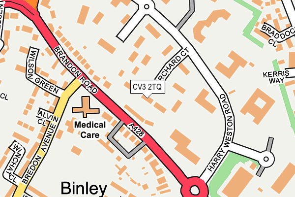 CV3 2TQ map - OS OpenMap – Local (Ordnance Survey) CV3 2TQ map - OS OpenMap – Local (Ordnance Survey)