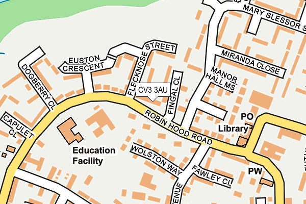 CV3 3AU map - OS OpenMap – Local (Ordnance Survey)
