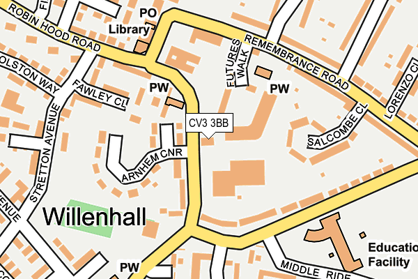 CV3 3BB map - OS OpenMap – Local (Ordnance Survey) CV3 3BB map - OS OpenMap – Local (Ordnance Survey)