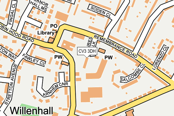 CV3 3DH map - OS OpenMap – Local (Ordnance Survey) CV3 3DH map - OS OpenMap – Local (Ordnance Survey)