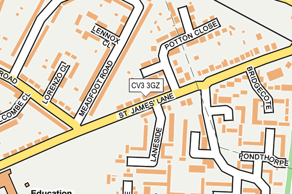 CV3 3GZ map - OS OpenMap – Local (Ordnance Survey) CV3 3GZ map - OS OpenMap – Local (Ordnance Survey)