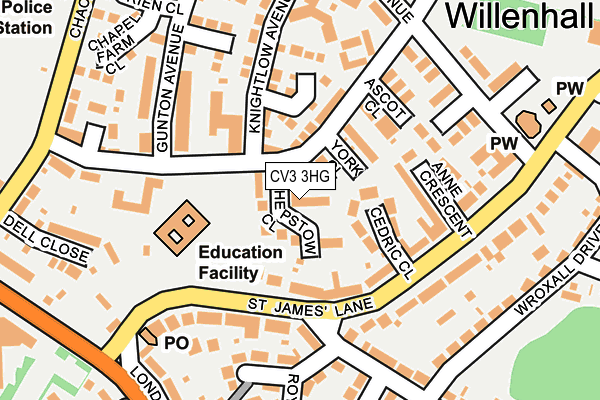 CV3 3HG map - OS OpenMap – Local (Ordnance Survey) CV3 3HG map - OS OpenMap – Local (Ordnance Survey)