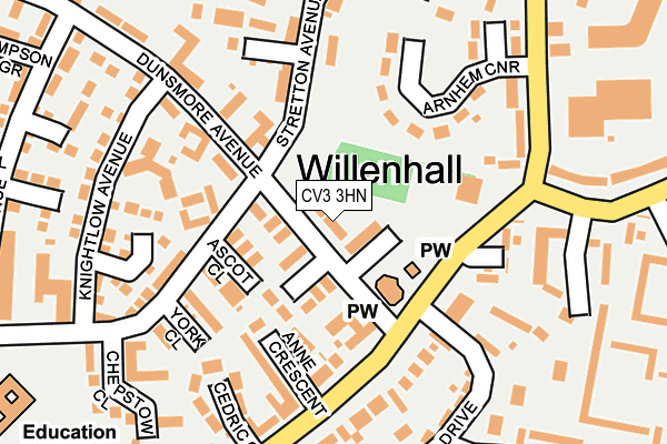 CV3 3HN map - OS OpenMap – Local (Ordnance Survey) CV3 3HN map - OS OpenMap – Local (Ordnance Survey)