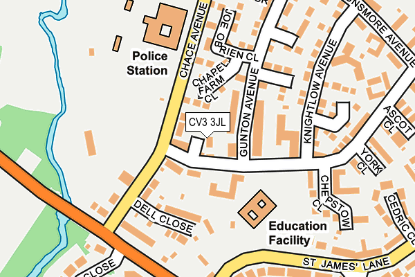CV3 3JL map - OS OpenMap – Local (Ordnance Survey) CV3 3JL map - OS OpenMap – Local (Ordnance Survey)