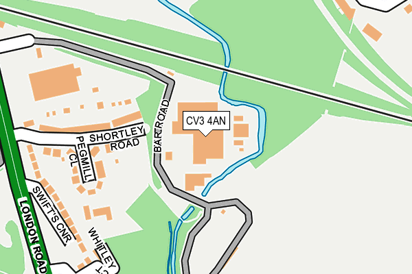 CV3 4AN map - OS OpenMap – Local (Ordnance Survey) CV3 4AN map - OS OpenMap – Local (Ordnance Survey)