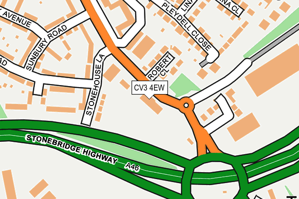 CV3 4EW map - OS OpenMap – Local (Ordnance Survey) CV3 4EW map - OS OpenMap – Local (Ordnance Survey)