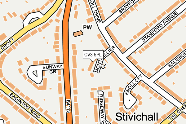CV3 5PL map - OS OpenMap – Local (Ordnance Survey) CV3 5PL map - OS OpenMap – Local (Ordnance Survey)