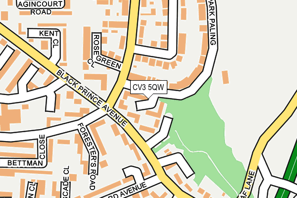 CV3 5QW map - OS OpenMap – Local (Ordnance Survey) CV3 5QW map - OS OpenMap – Local (Ordnance Survey)