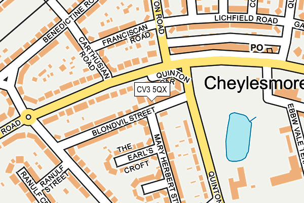 CV3 5QX map - OS OpenMap – Local (Ordnance Survey) CV3 5QX map - OS OpenMap – Local (Ordnance Survey)
