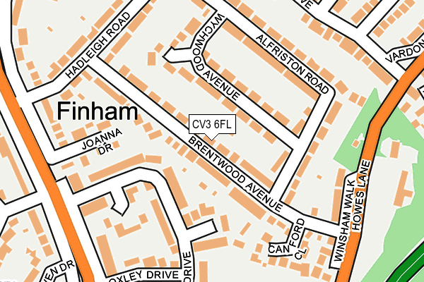 CV3 6FL map - OS OpenMap – Local (Ordnance Survey) CV3 6FL map - OS OpenMap – Local (Ordnance Survey)
