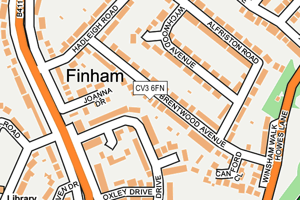 CV3 6FN map - OS OpenMap – Local (Ordnance Survey) CV3 6FN map - OS OpenMap – Local (Ordnance Survey)