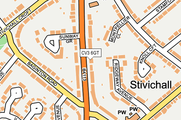 CV3 6GT map - OS OpenMap – Local (Ordnance Survey) CV3 6GT map - OS OpenMap – Local (Ordnance Survey)