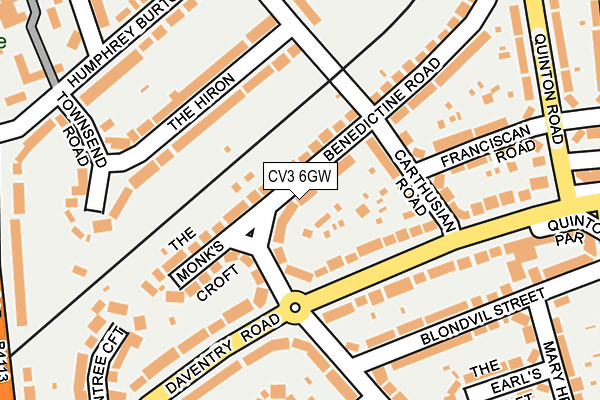CV3 6GW map - OS OpenMap – Local (Ordnance Survey) CV3 6GW map - OS OpenMap – Local (Ordnance Survey)
