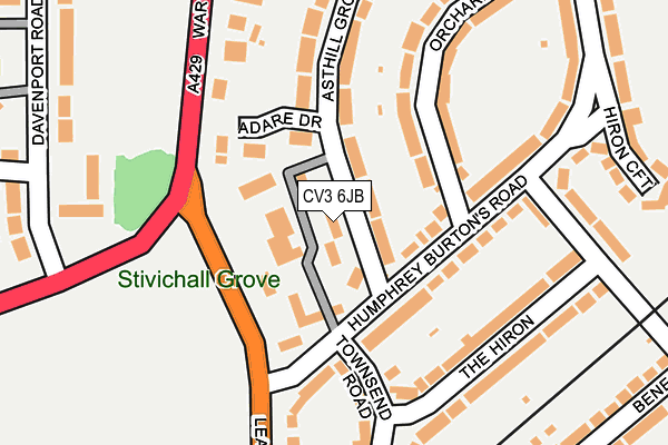 CV3 6JB map - OS OpenMap – Local (Ordnance Survey) CV3 6JB map - OS OpenMap – Local (Ordnance Survey)