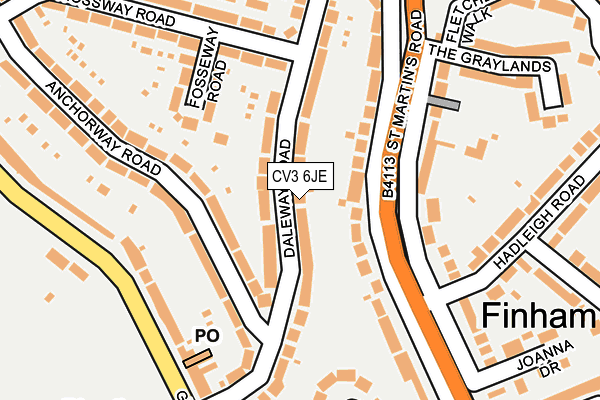 CV3 6JE map - OS OpenMap – Local (Ordnance Survey) CV3 6JE map - OS OpenMap – Local (Ordnance Survey)