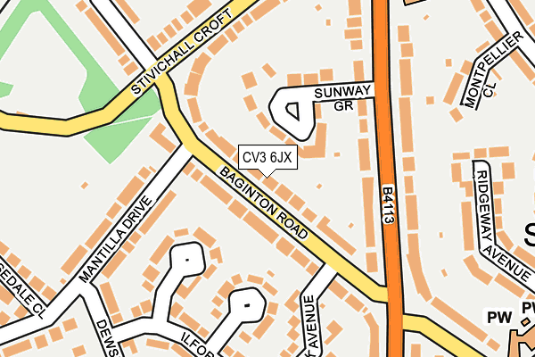 CV3 6JX map - OS OpenMap – Local (Ordnance Survey) CV3 6JX map - OS OpenMap – Local (Ordnance Survey)