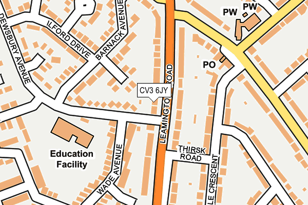 CV3 6JY map - OS OpenMap – Local (Ordnance Survey) CV3 6JY map - OS OpenMap – Local (Ordnance Survey)
