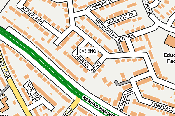 CV3 6NQ map - OS OpenMap – Local (Ordnance Survey) CV3 6NQ map - OS OpenMap – Local (Ordnance Survey)