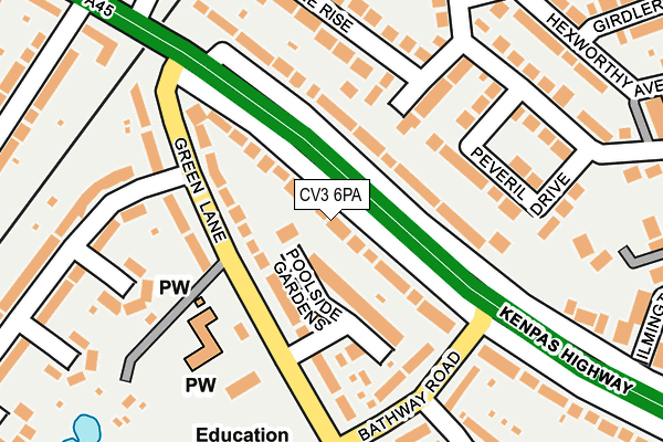 CV3 6PA map - OS OpenMap – Local (Ordnance Survey) CV3 6PA map - OS OpenMap – Local (Ordnance Survey)