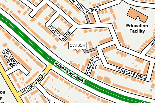 CV3 6QR map - OS OpenMap – Local (Ordnance Survey) CV3 6QR map - OS OpenMap – Local (Ordnance Survey)