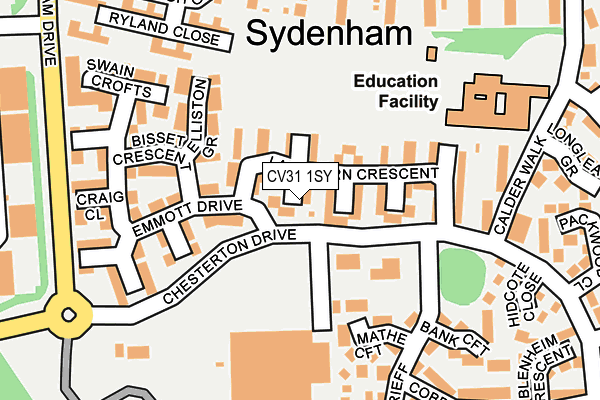 CV31 1SY map - OS OpenMap – Local (Ordnance Survey) CV31 1SY map - OS OpenMap – Local (Ordnance Survey)
