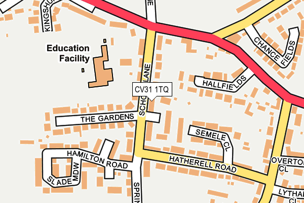 CV31 1TQ map - OS OpenMap – Local (Ordnance Survey) CV31 1TQ map - OS OpenMap – Local (Ordnance Survey)