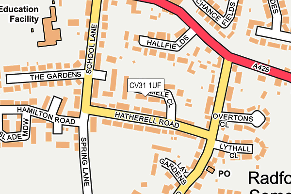 CV31 1UF map - OS OpenMap – Local (Ordnance Survey) CV31 1UF map - OS OpenMap – Local (Ordnance Survey)