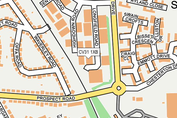 CV31 1XB map - OS OpenMap – Local (Ordnance Survey) CV31 1XB map - OS OpenMap – Local (Ordnance Survey)