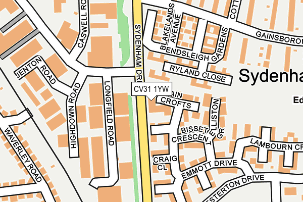 CV31 1YW map - OS OpenMap – Local (Ordnance Survey) CV31 1YW map - OS OpenMap – Local (Ordnance Survey)