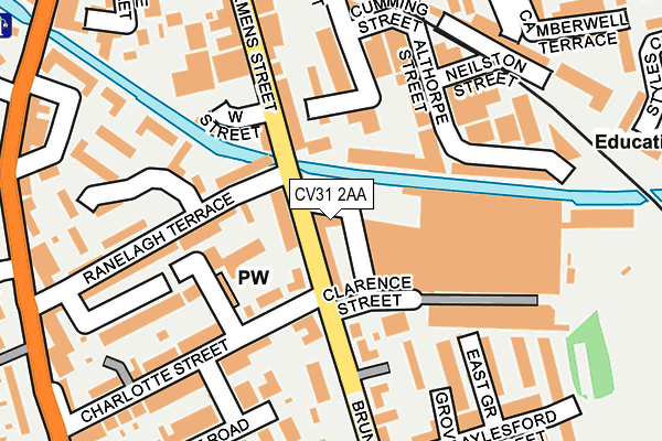 CV31 2AA map - OS OpenMap – Local (Ordnance Survey) CV31 2AA map - OS OpenMap – Local (Ordnance Survey)