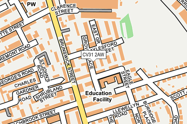 CV31 2AW map - OS OpenMap – Local (Ordnance Survey) CV31 2AW map - OS OpenMap – Local (Ordnance Survey)