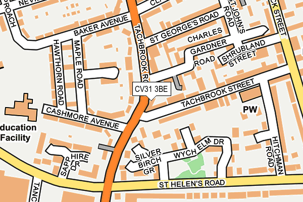 CV31 3BE map - OS OpenMap – Local (Ordnance Survey) CV31 3BE map - OS OpenMap – Local (Ordnance Survey)