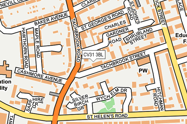 CV31 3BL map - OS OpenMap – Local (Ordnance Survey) CV31 3BL map - OS OpenMap – Local (Ordnance Survey)