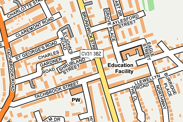 CV31 3BZ map - OS OpenMap – Local (Ordnance Survey) CV31 3BZ map - OS OpenMap – Local (Ordnance Survey)