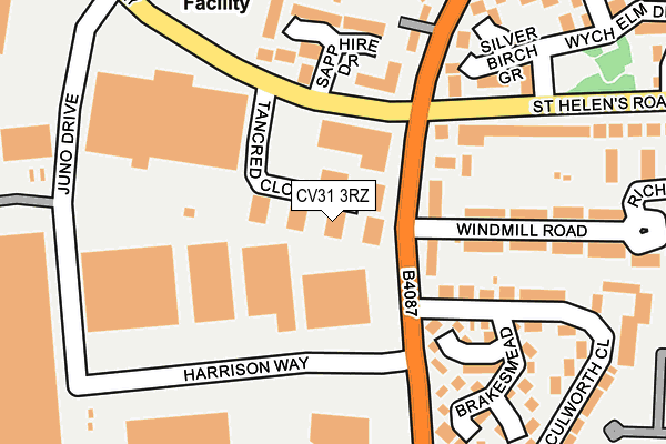 CV31 3RZ map - OS OpenMap – Local (Ordnance Survey) CV31 3RZ map - OS OpenMap – Local (Ordnance Survey)
