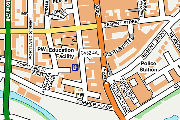 CV32 4AJ map - OS OpenMap – Local (Ordnance Survey) CV32 4AJ map - OS OpenMap – Local (Ordnance Survey)