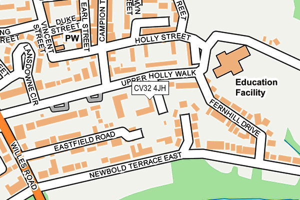 CV32 4JH map - OS OpenMap – Local (Ordnance Survey) CV32 4JH map - OS OpenMap – Local (Ordnance Survey)