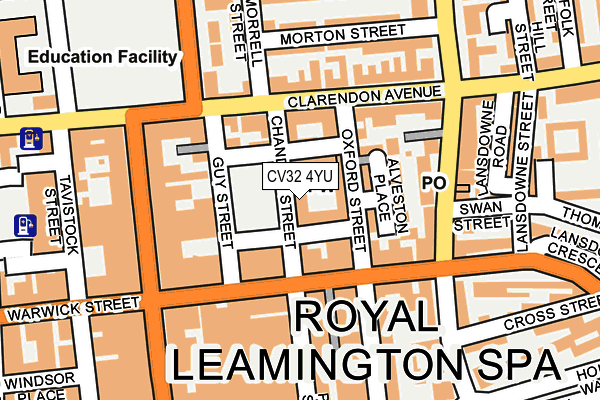CV32 4YU map - OS OpenMap – Local (Ordnance Survey) CV32 4YU map - OS OpenMap – Local (Ordnance Survey)