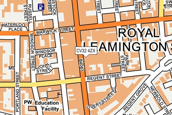 CV32 4ZX map - OS OpenMap – Local (Ordnance Survey) CV32 4ZX map - OS OpenMap – Local (Ordnance Survey)