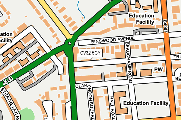 CV32 5GY map - OS OpenMap – Local (Ordnance Survey) CV32 5GY map - OS OpenMap – Local (Ordnance Survey)