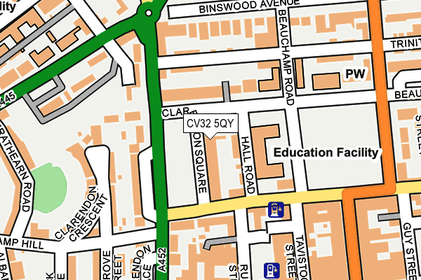 CV32 5QY map - OS OpenMap – Local (Ordnance Survey) CV32 5QY map - OS OpenMap – Local (Ordnance Survey)