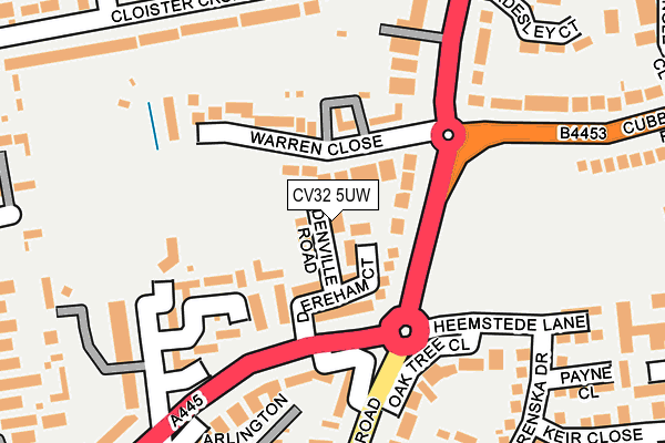 CV32 5UW map - OS OpenMap – Local (Ordnance Survey) CV32 5UW map - OS OpenMap – Local (Ordnance Survey)